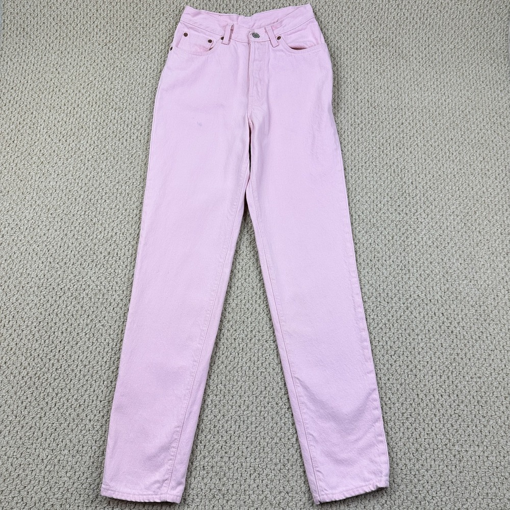 Vintage Levis 501 Jeans Womens 7M Fits 24x32 Pink Straight Leg Made in USA 90s